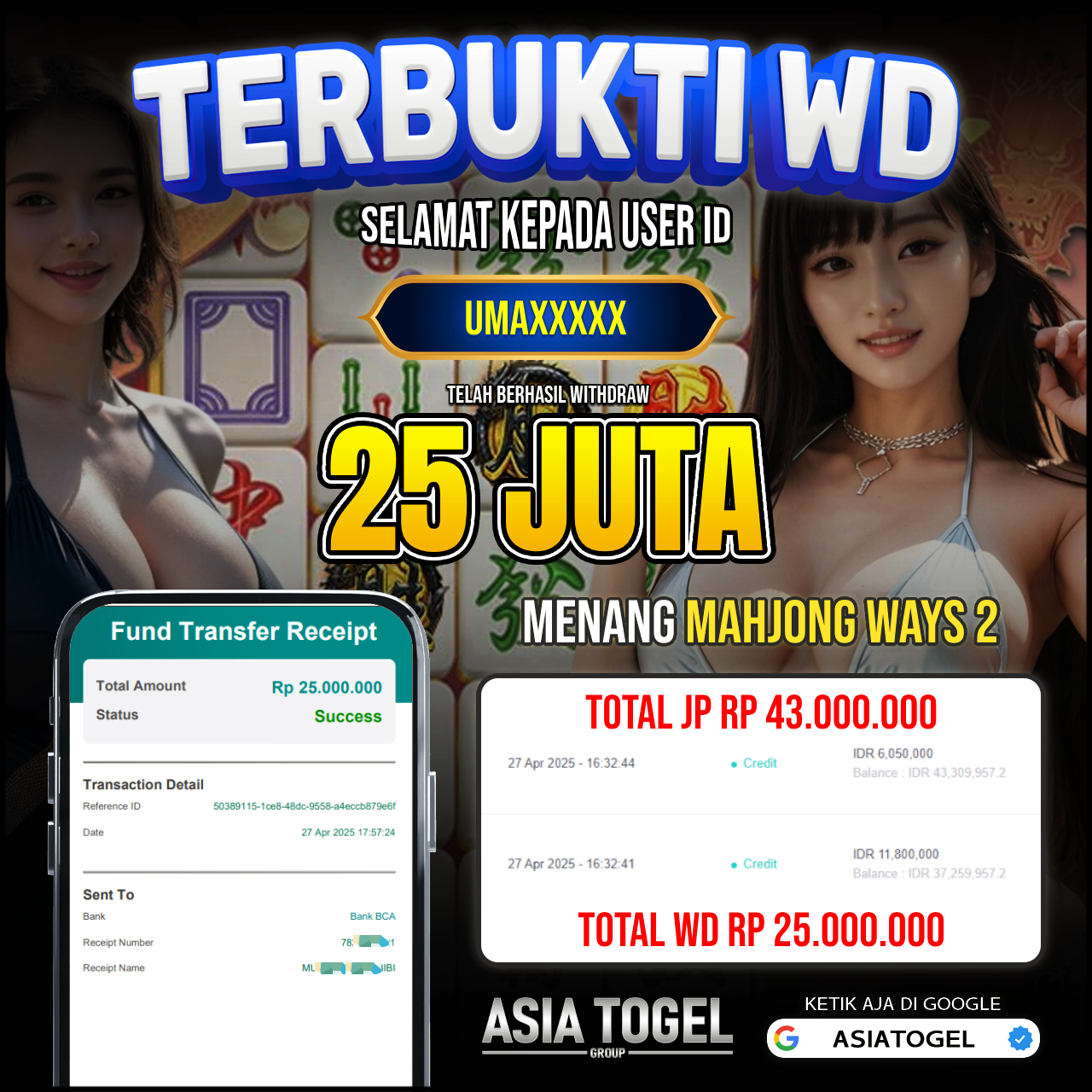 Selamat Atas Kemenangannya Di ASIATOGEL