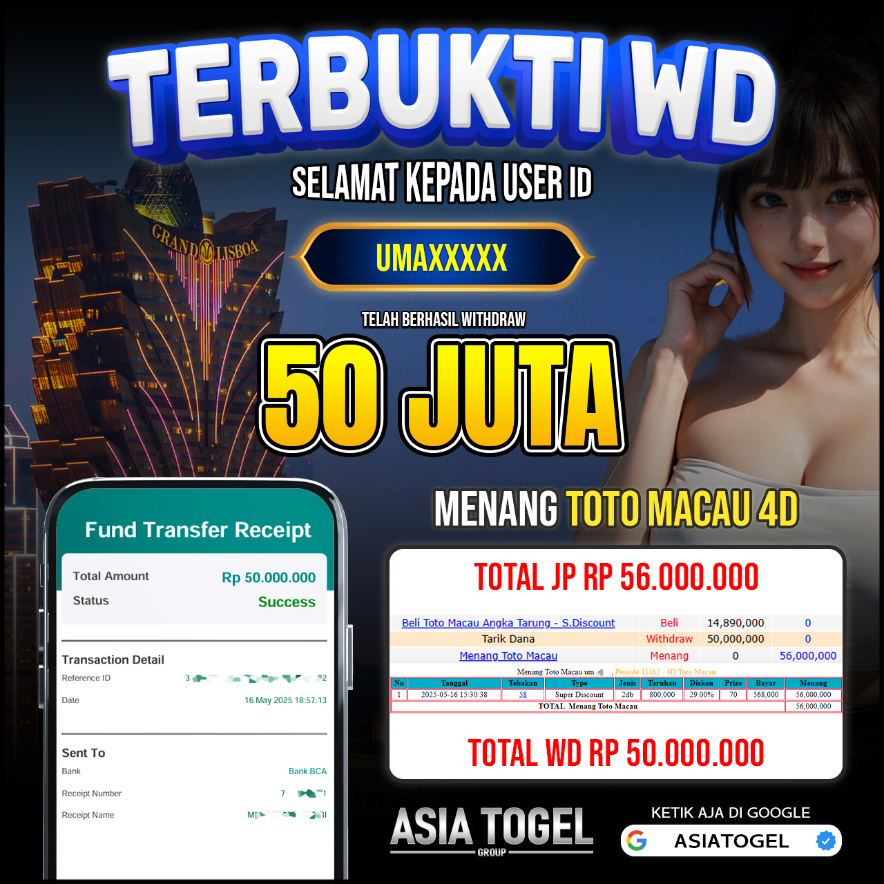 Selamat Atas Kemenangannya Di ASIATOGEL
