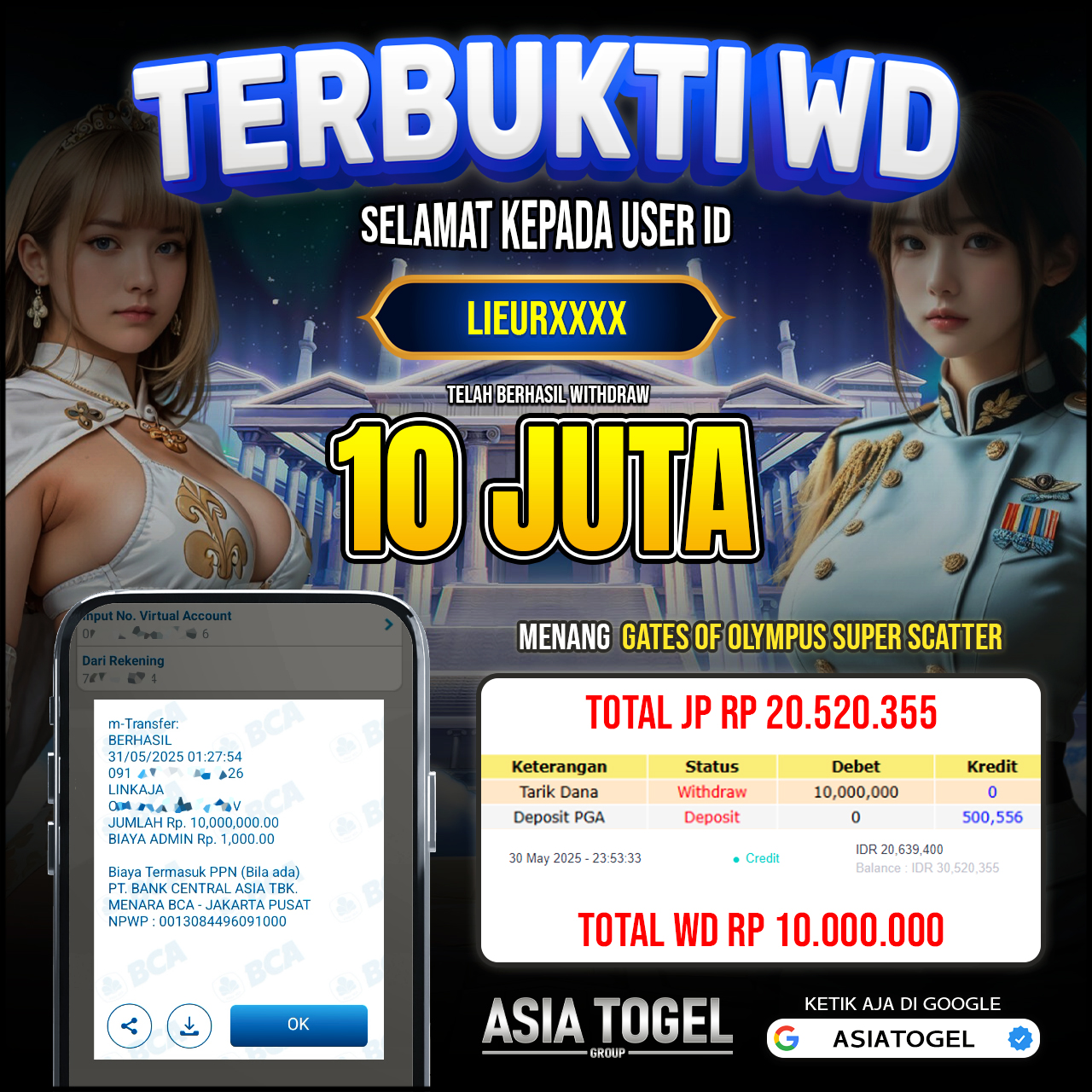 Selamat Atas Kemenangannya Di ASIATOGEL