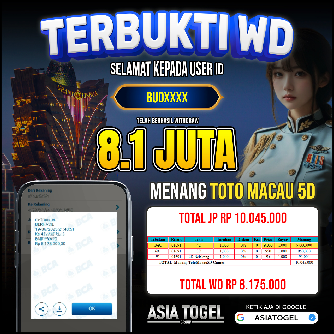 Selamat Atas Kemenangannya Di ASIATOGEL