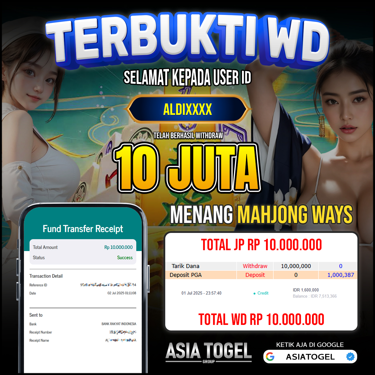 Selamat Atas Kemenangannya Di ASIATOGEL