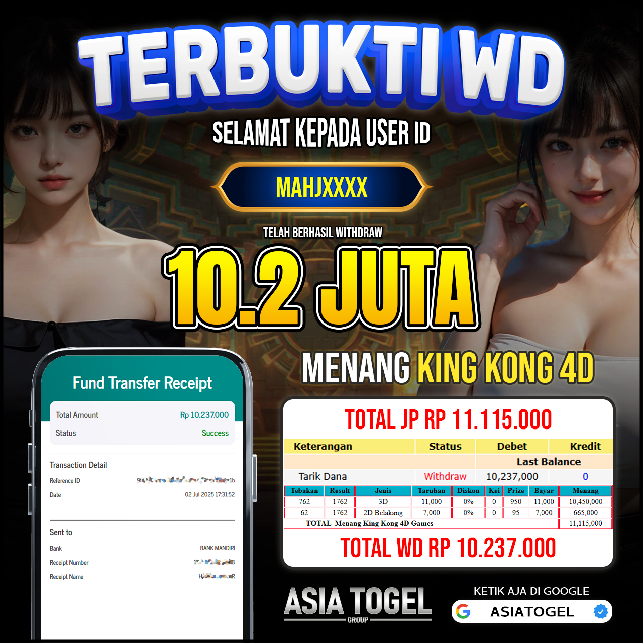 Selamat Atas Kemenangannya Di ASIATOGEL