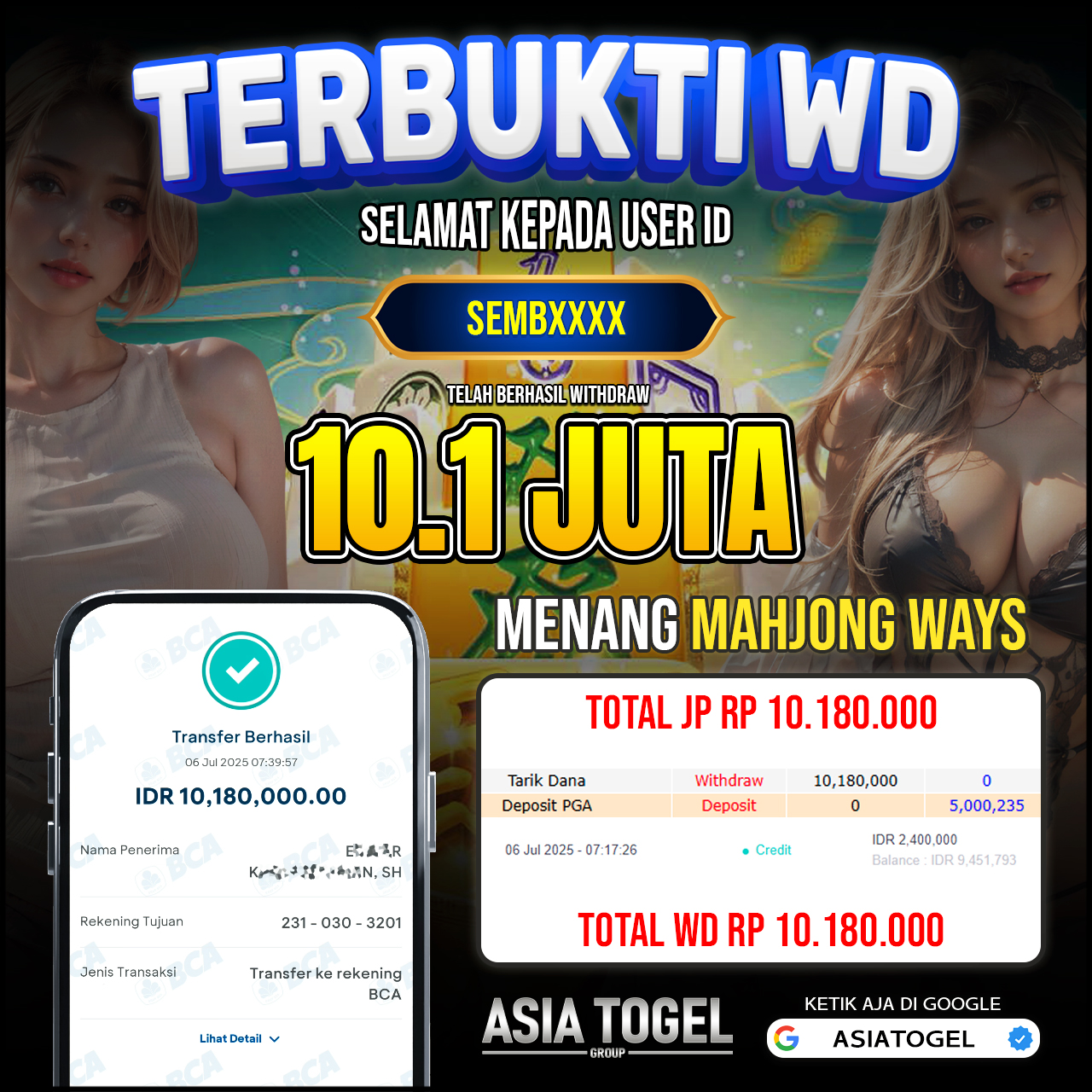 Selamat Atas Kemenangannya Di ASIATOGEL