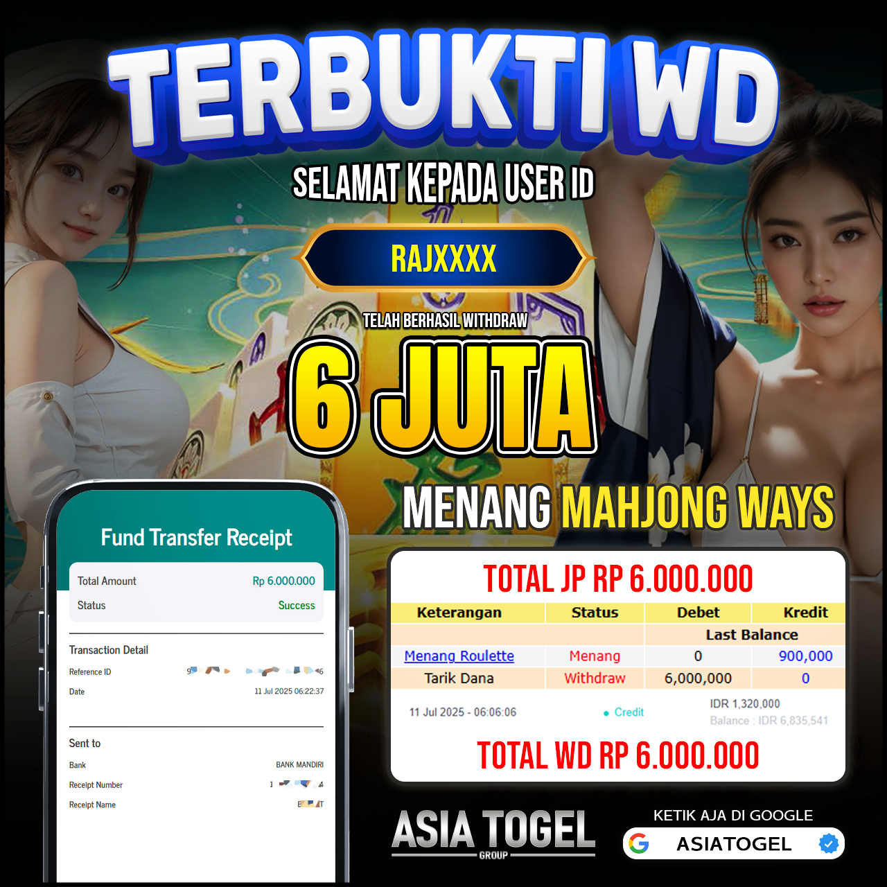 Selamat Atas Kemenangannya Di ASIATOGEL