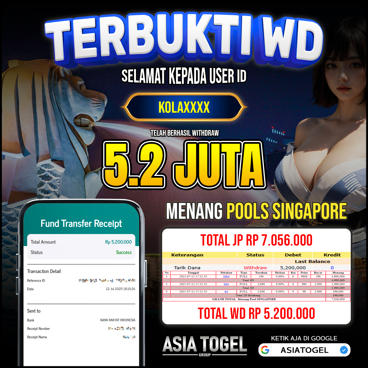 Selamat Atas Kemenangannya Di ASIATOGEL