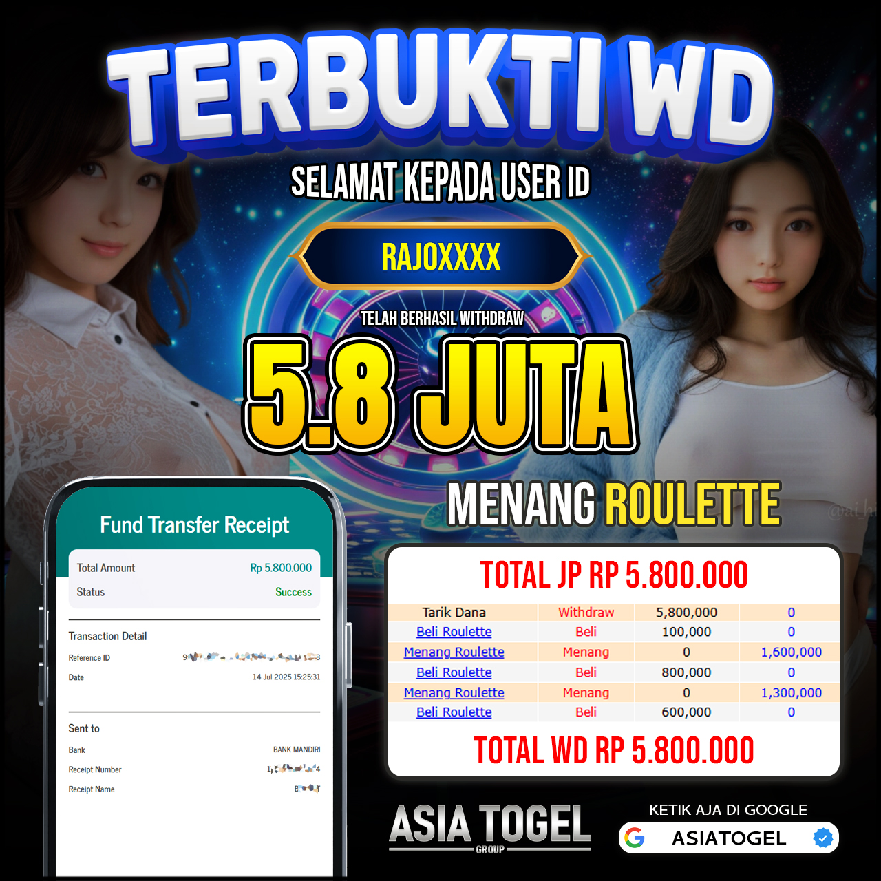 Selamat Atas Kemenangannya Di ASIATOGEL