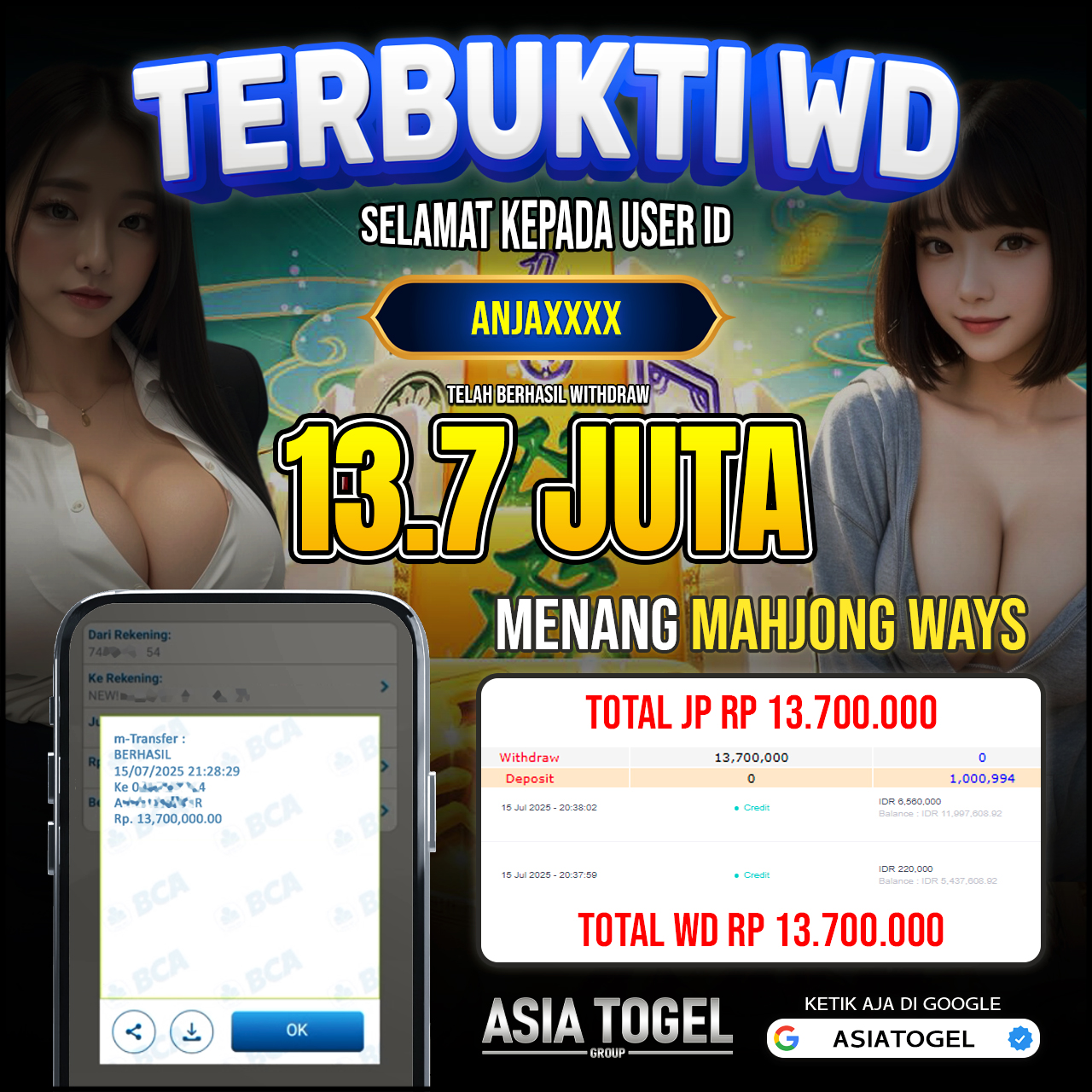 Selamat Atas Kemenangannya Di ASIATOGEL