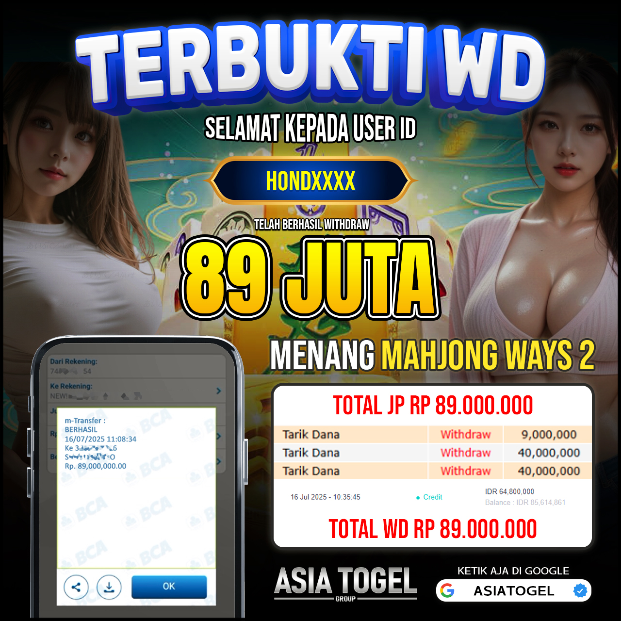 Selamat Atas Kemenangannya Di ASIATOGEL