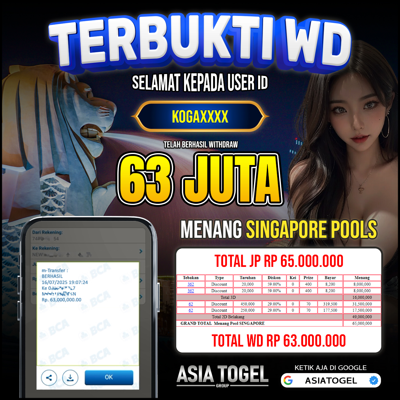 Selamat Atas Kemenangannya Di ASIATOGEL
