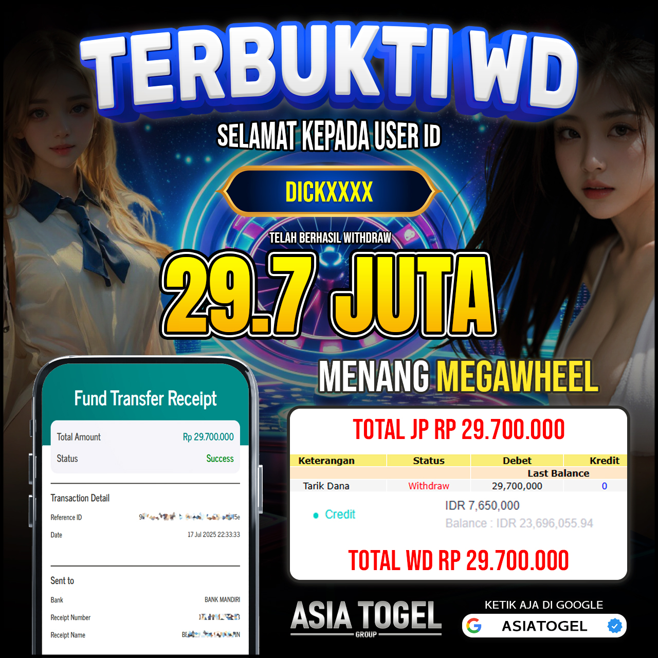Selamat Atas Kemenangannya Di ASIATOGEL