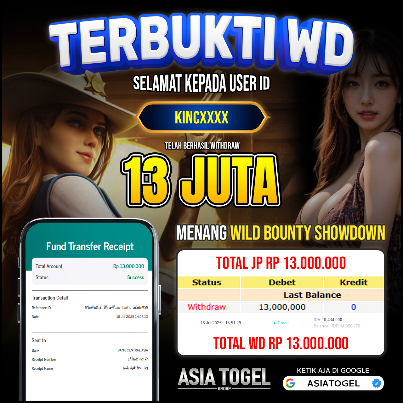 Selamat Atas Kemenangannya Di ASIATOGEL