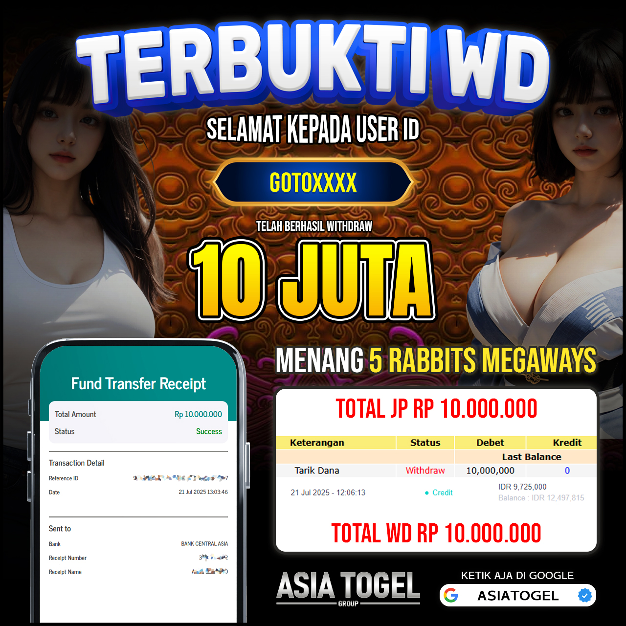 Selamat Atas Kemenangannya Di ASIATOGEL