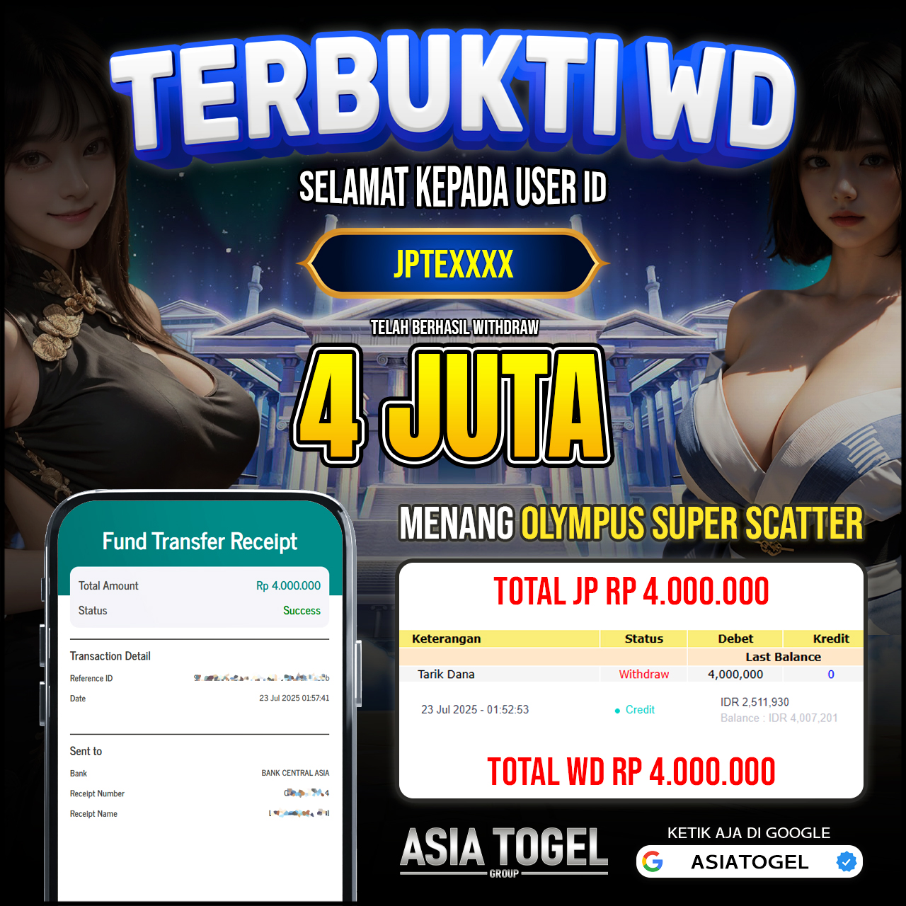 Selamat Atas Kemenangannya Di ASIATOGEL