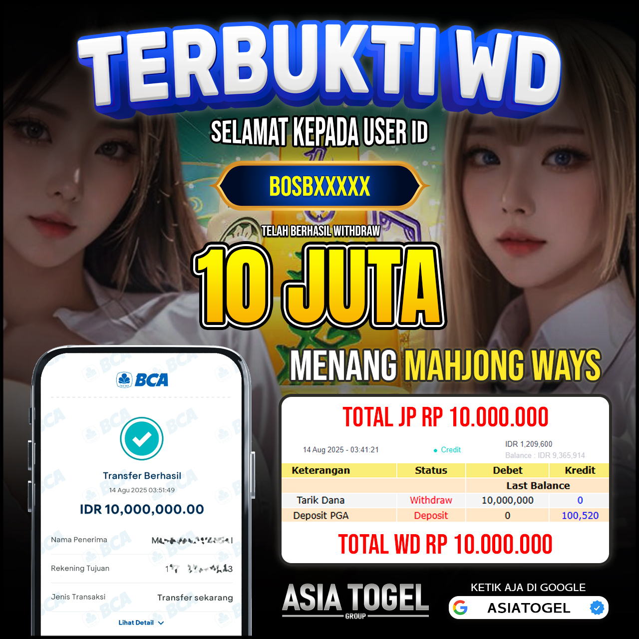 Selamat Atas Kemenangannya Di ASIATOGEL