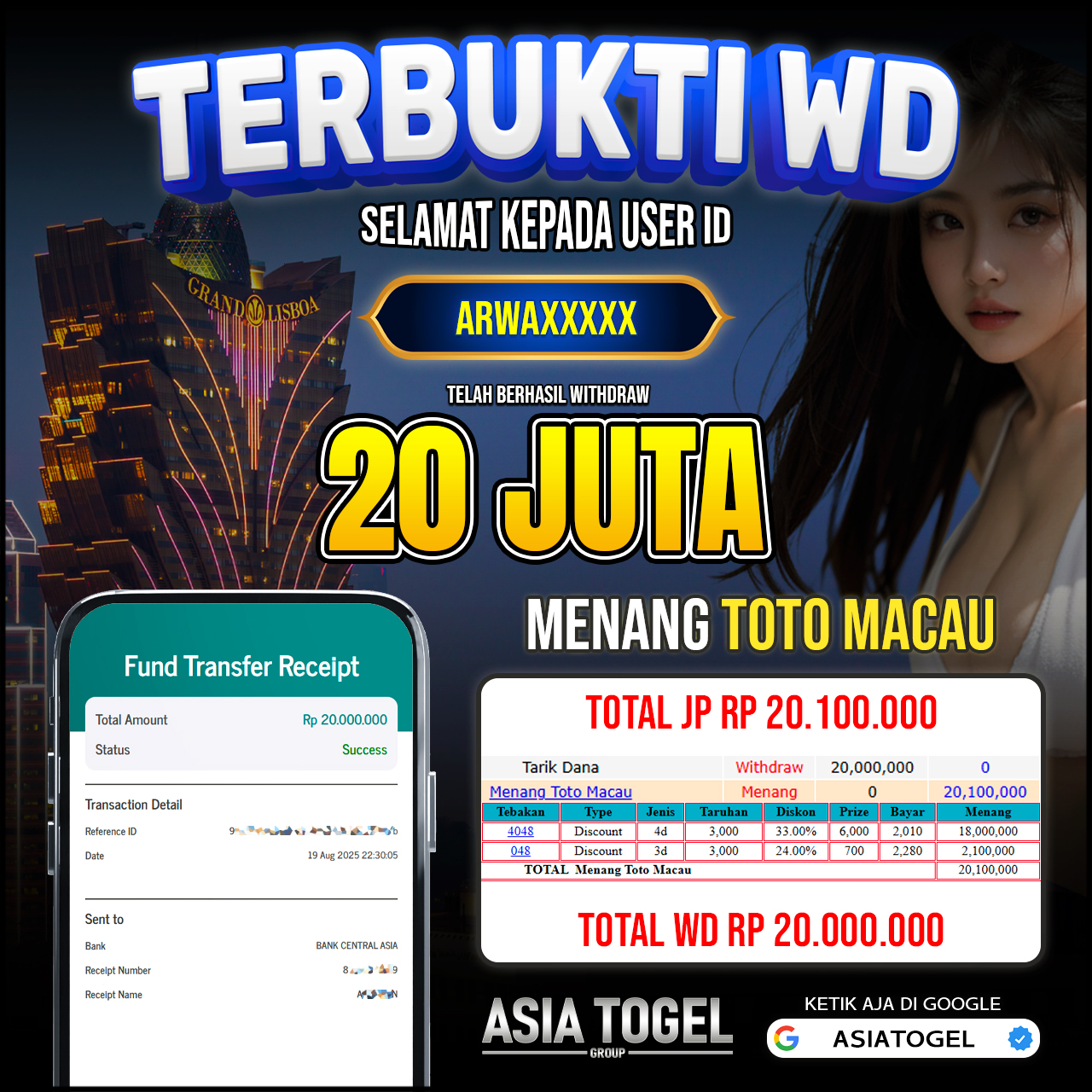 Selamat Atas Kemenangannya Di ASIATOGEL