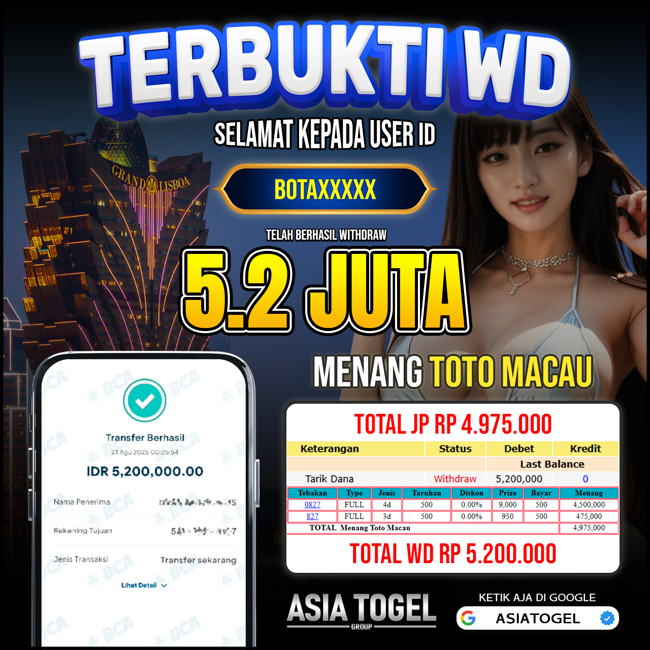 Selamat Atas Kemenangannya Di ASIATOGEL
