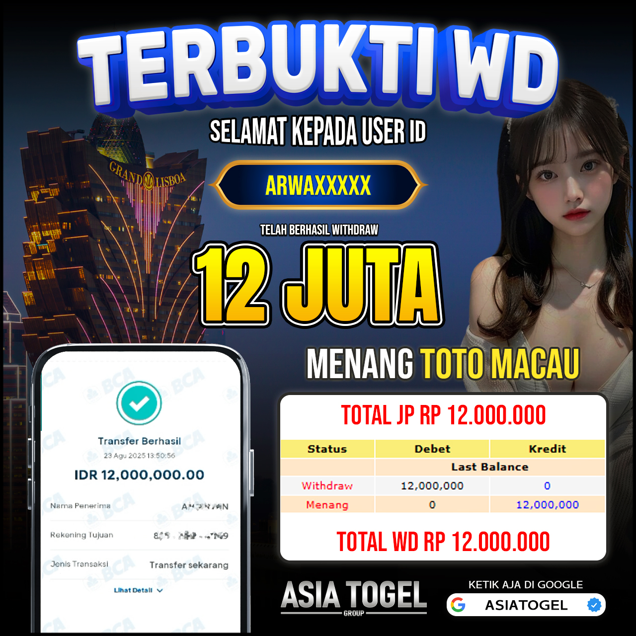 Selamat Atas Kemenangannya Di ASIATOGEL