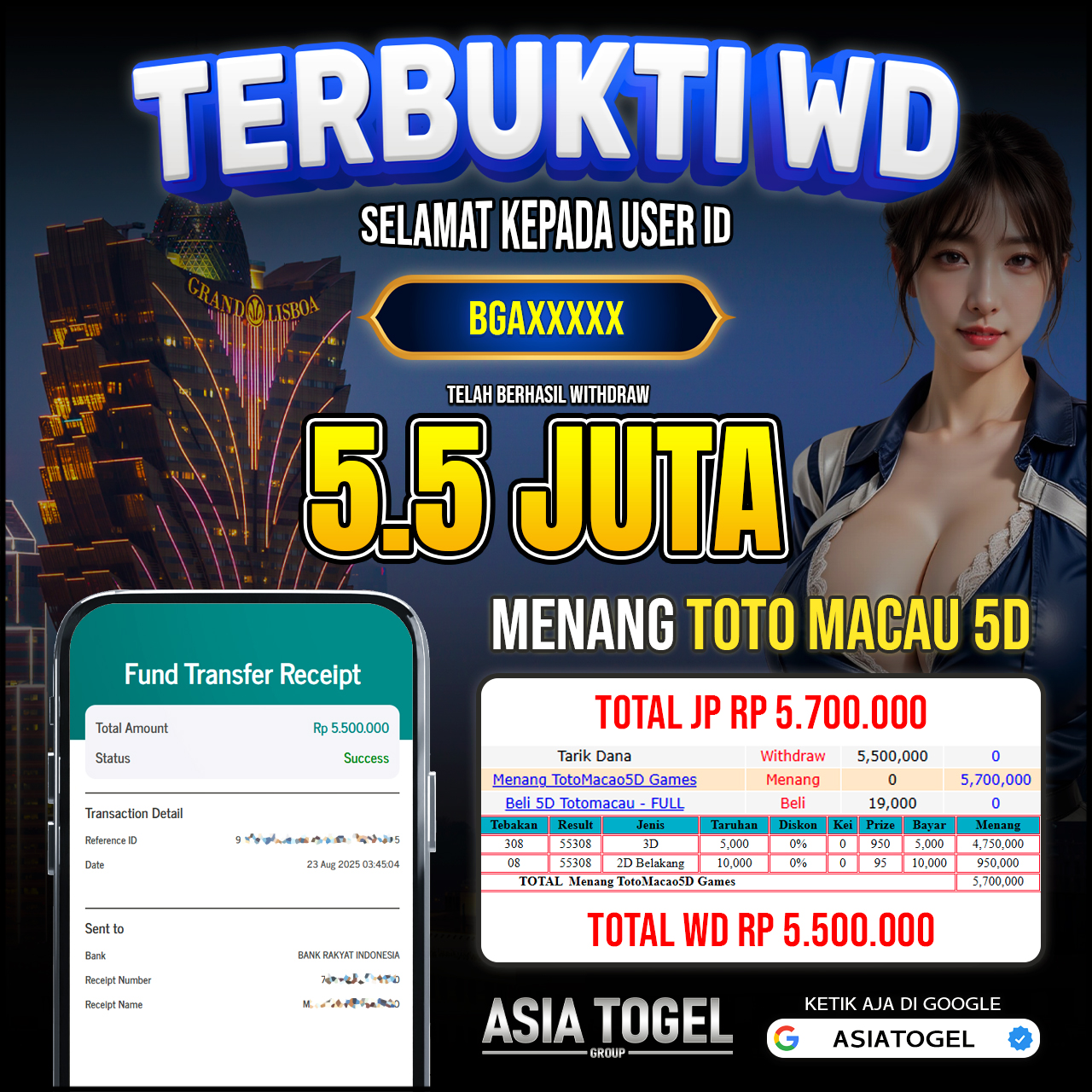 Selamat Atas Kemenangannya Di ASIATOGEL