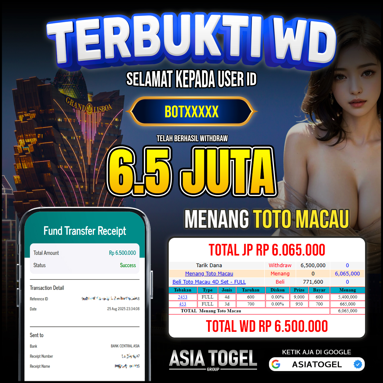 Selamat Atas Kemenangannya Di ASIATOGEL