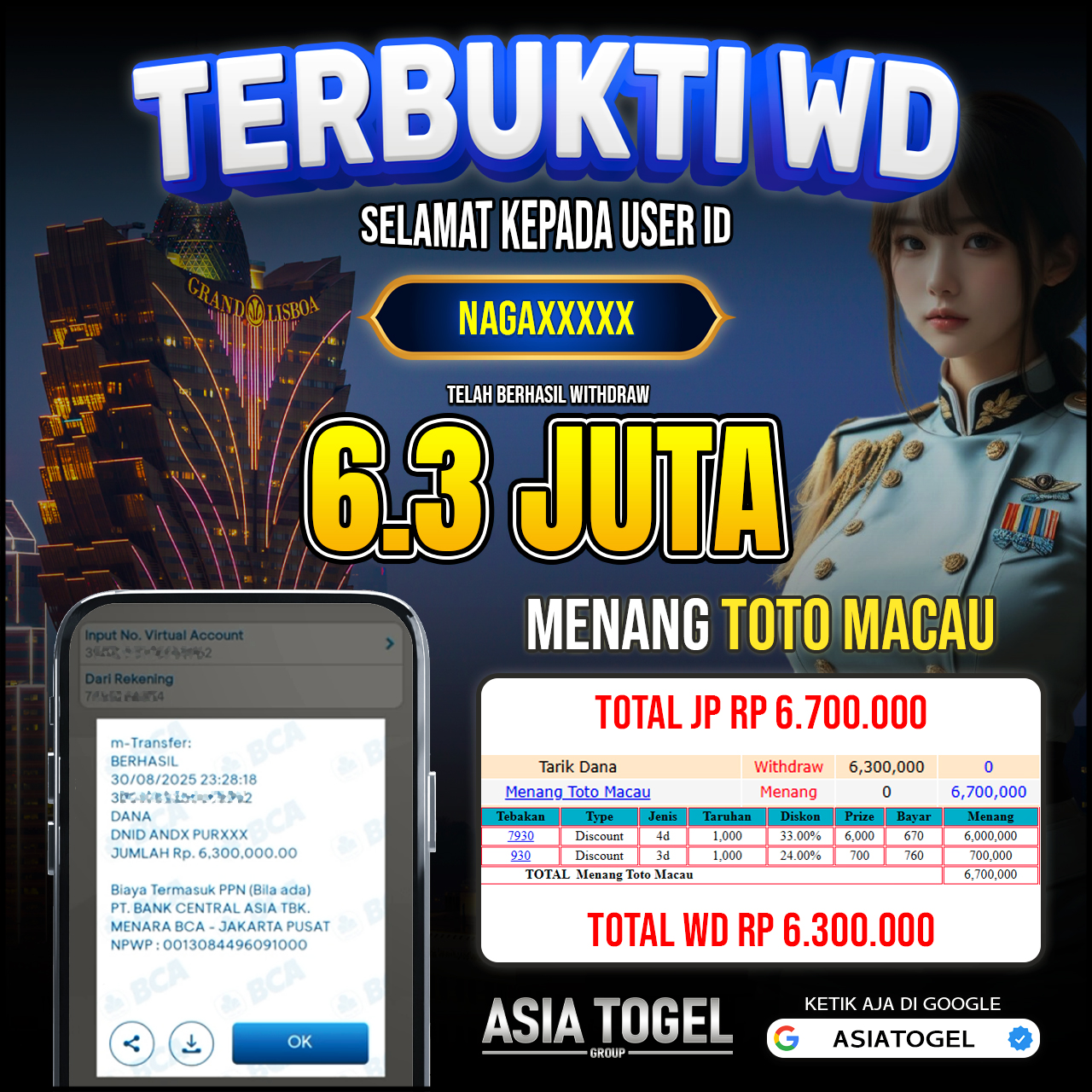 Selamat Atas Kemenangannya Di ASIATOGEL