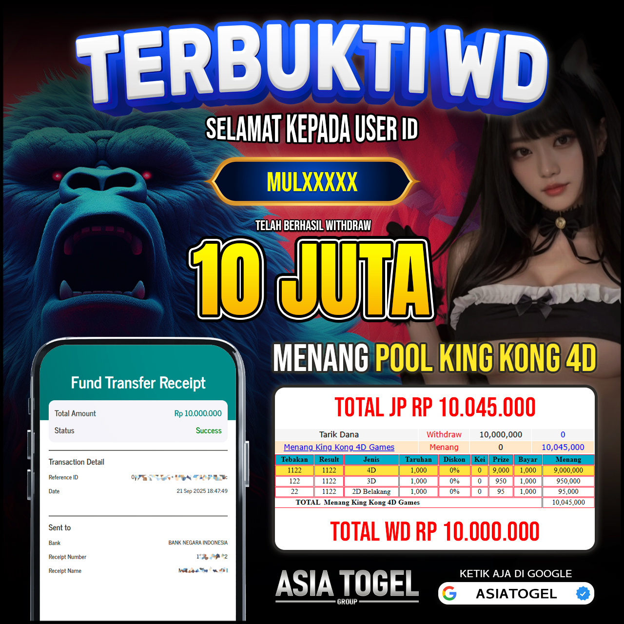 Selamat Atas Kemenangannya Di ASIATOGEL