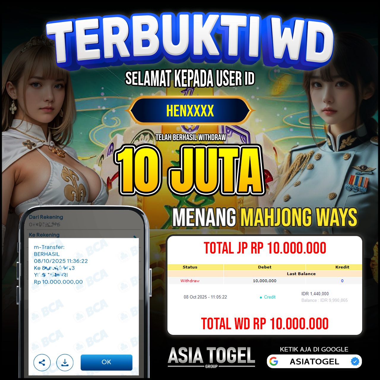 Selamat Atas Kemenangannya Di ASIATOGEL