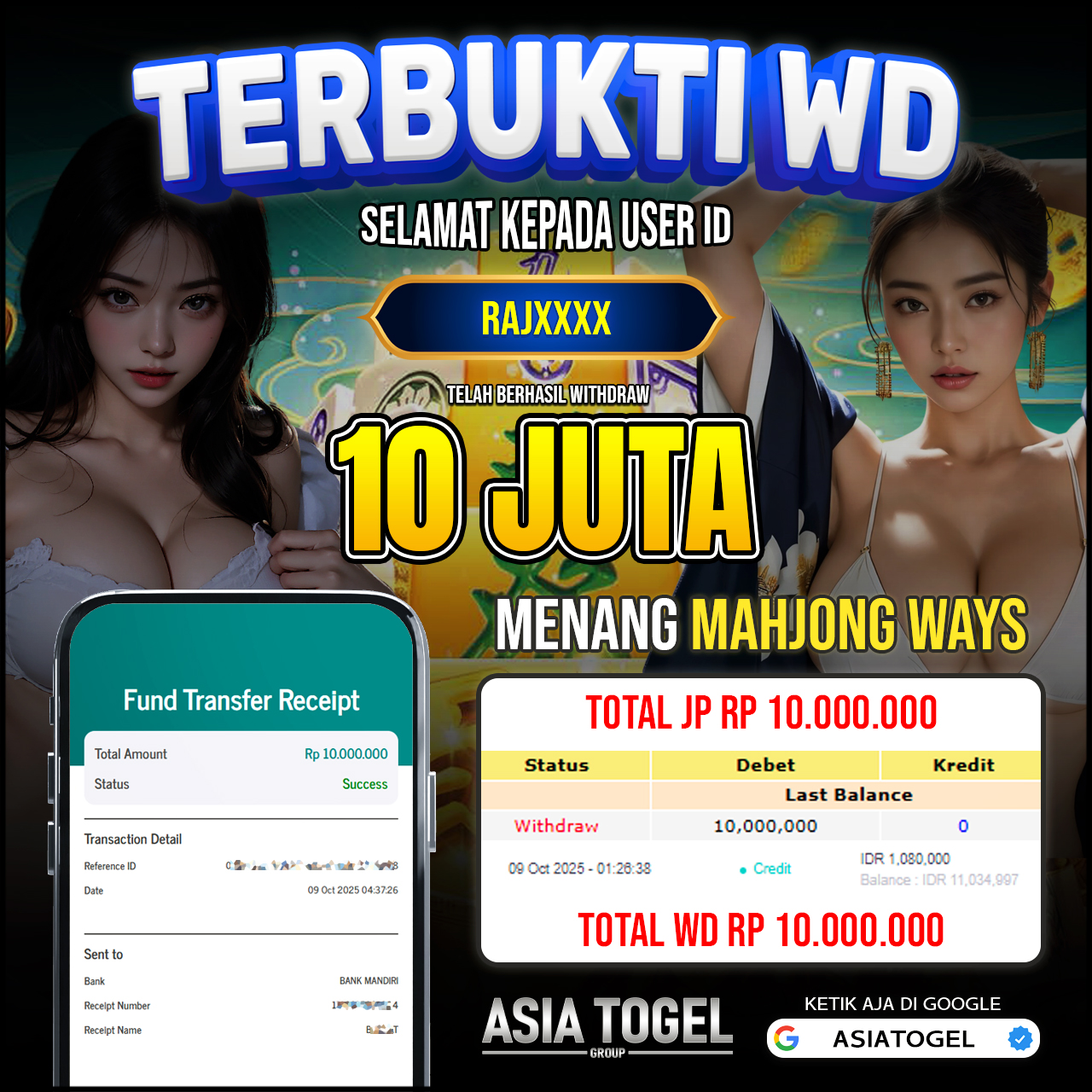 Selamat Atas Kemenangannya Di ASIATOGEL