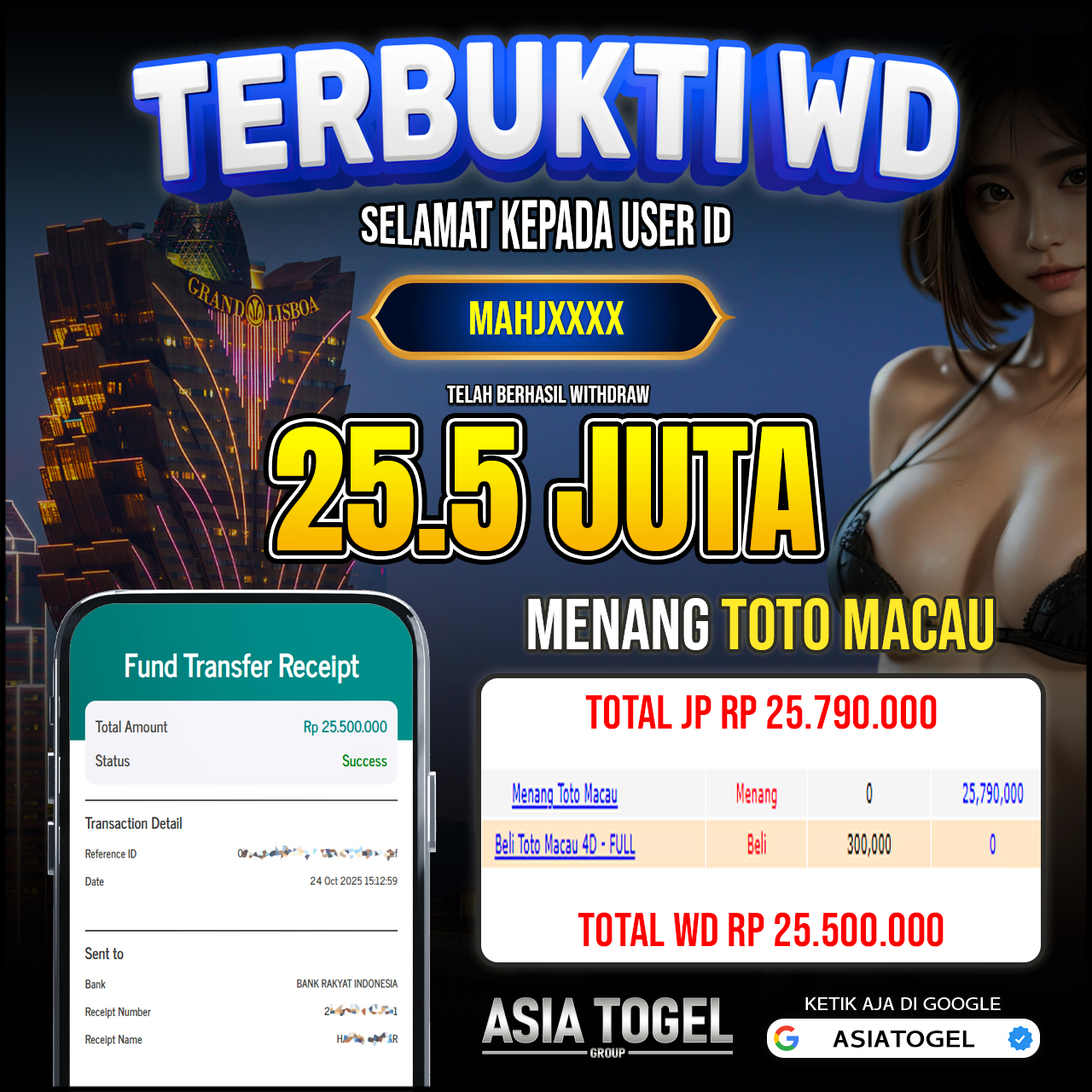 Selamat Atas Kemenangannya Di ASIATOGEL