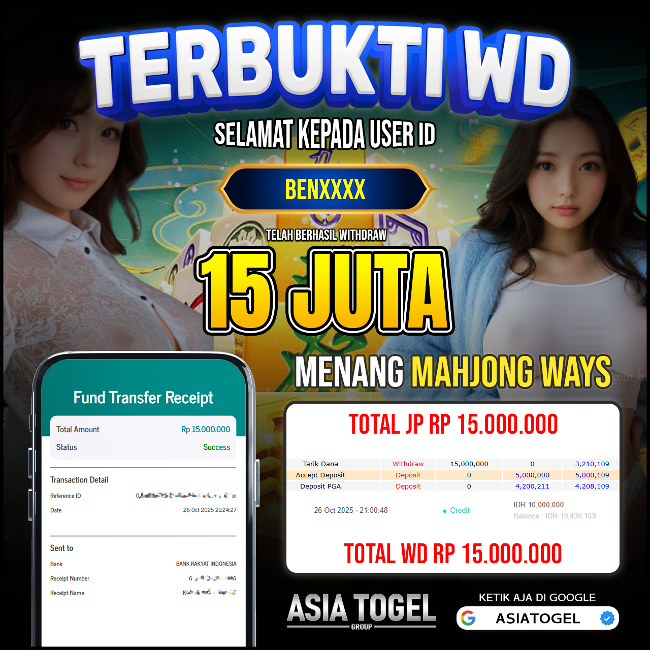 Selamat Atas Kemenangannya Di ASIATOGEL