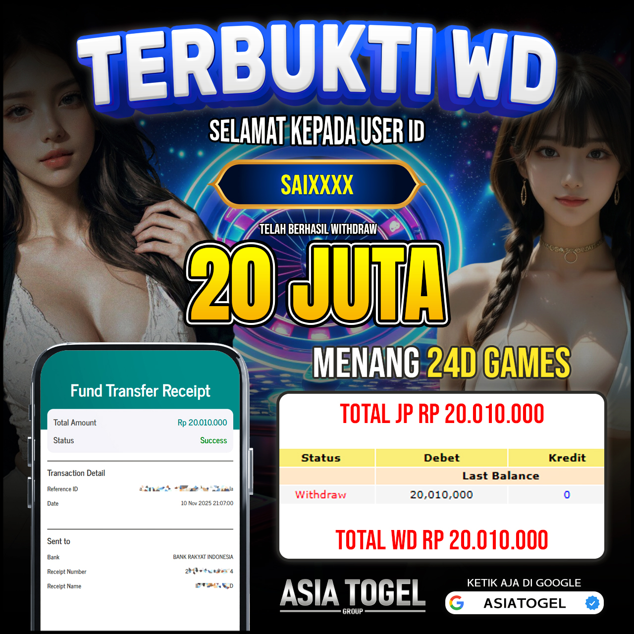 Selamat Atas Kemenangannya Di ASIATOGEL