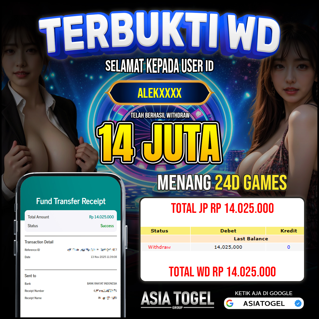 Selamat Atas Kemenangannya Di ASIATOGEL