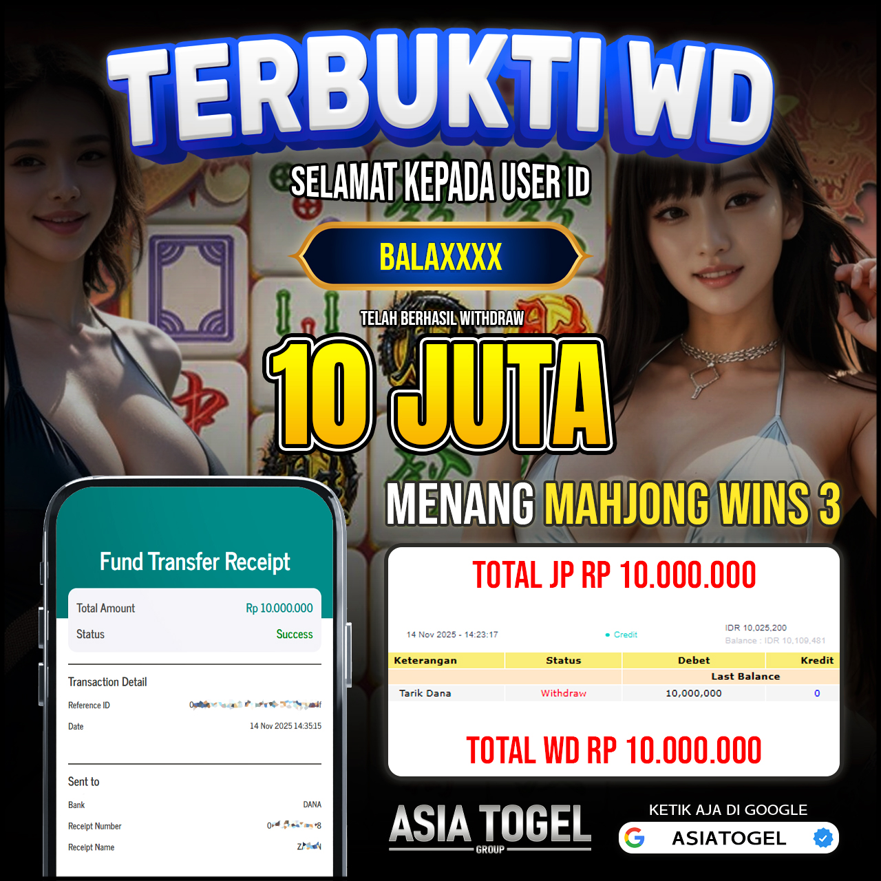 Selamat Atas Kemenangannya Di ASIATOGEL