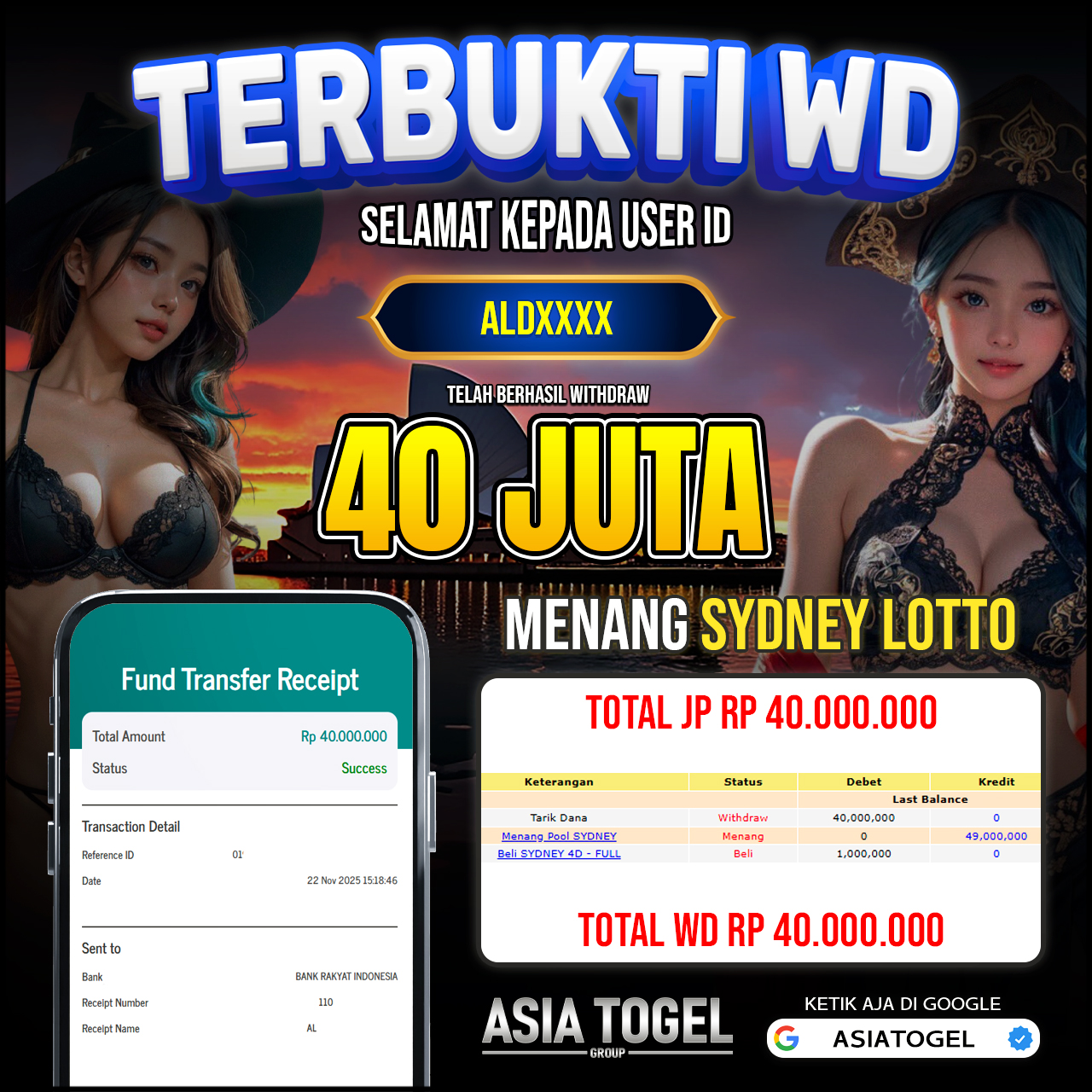 Selamat Atas Kemenangannya Di ASIATOGEL