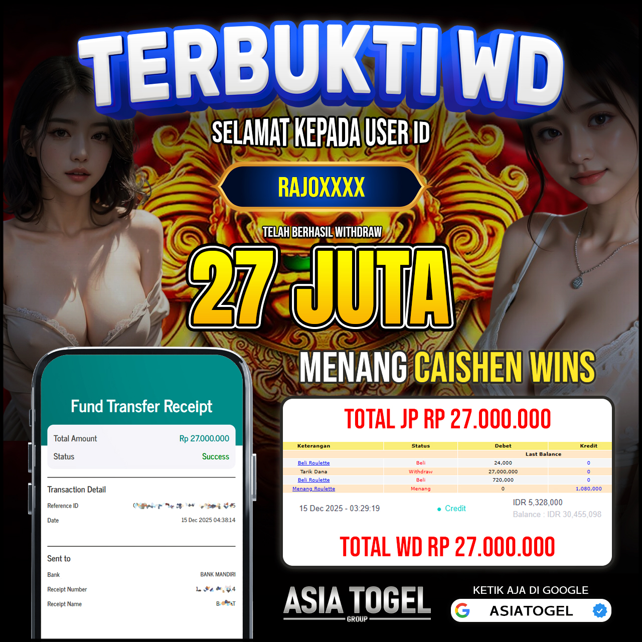 Selamat Atas Kemenangannya Di ASIATOGEL