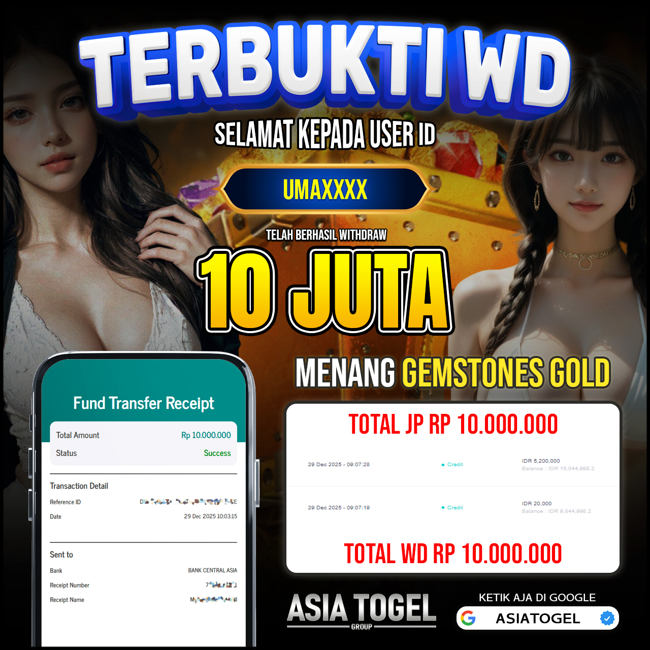 Selamat Atas Kemenangannya Di ASIATOGEL