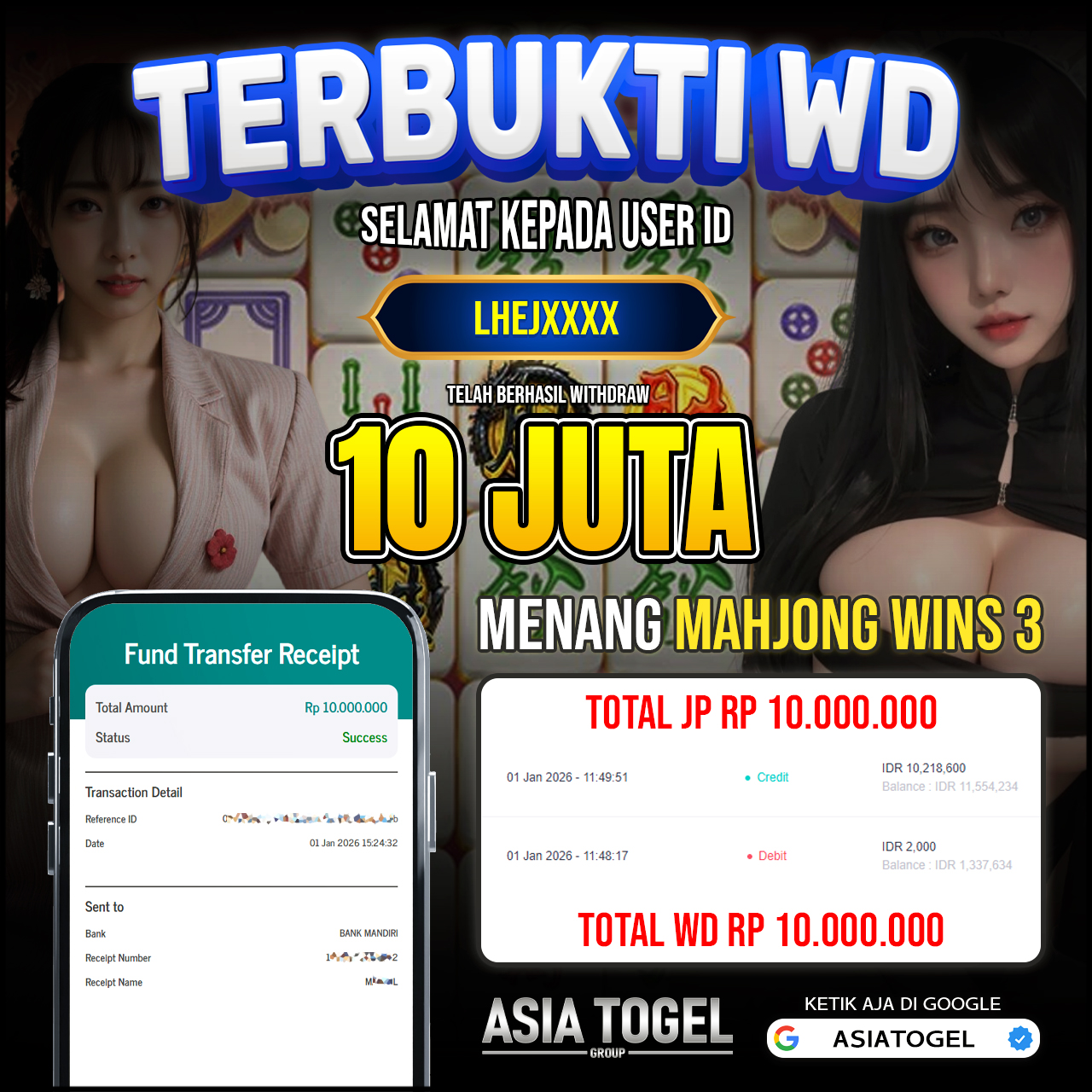 Selamat Atas Kemenangannya Di ASIATOGEL