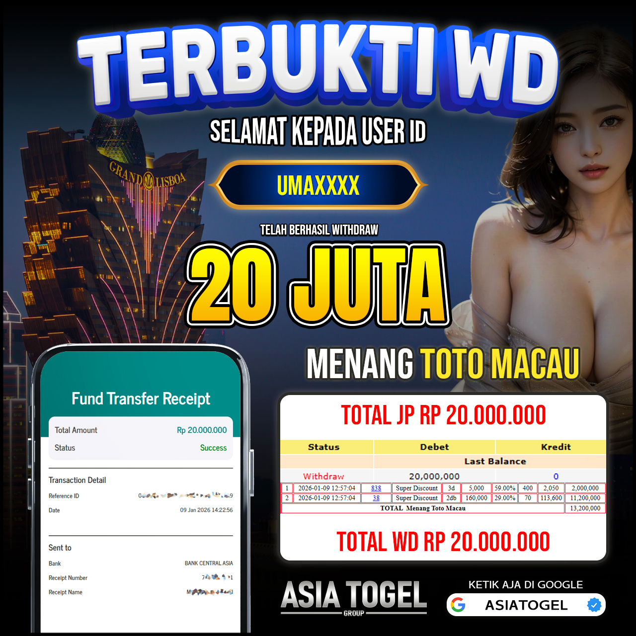 Selamat Atas Kemenangannya Di ASIATOGEL