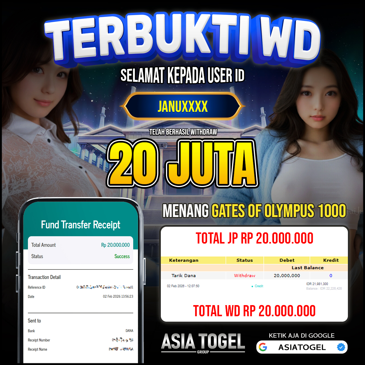 Selamat Atas Kemenangannya Di ASIATOGEL