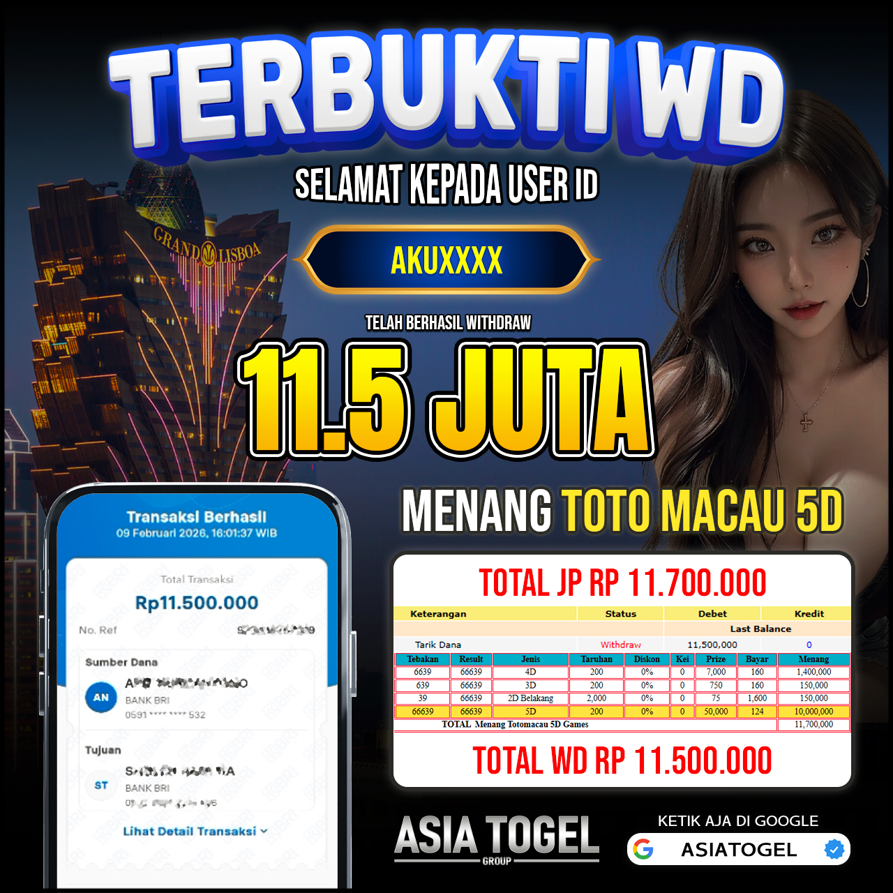 Selamat Atas Kemenangannya Di ASIATOGEL