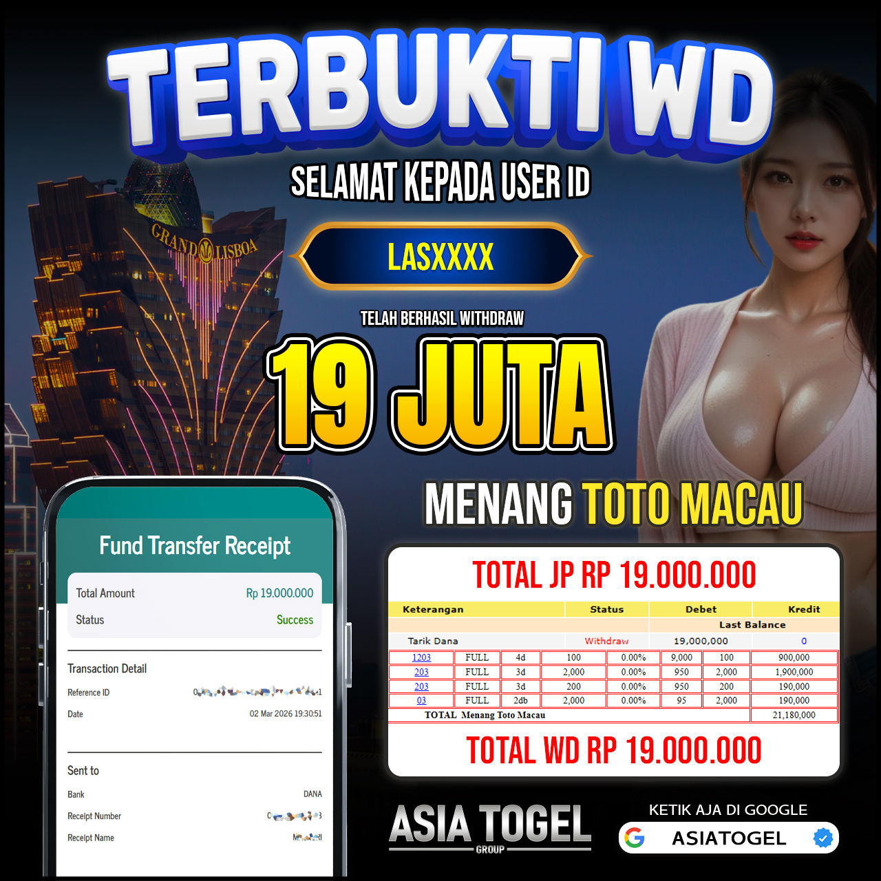 Selamat Atas Kemenangannya Di ASIATOGEL