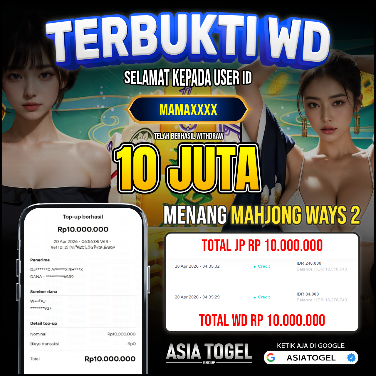 Selamat Atas Kemenangannya Di ASIATOGEL